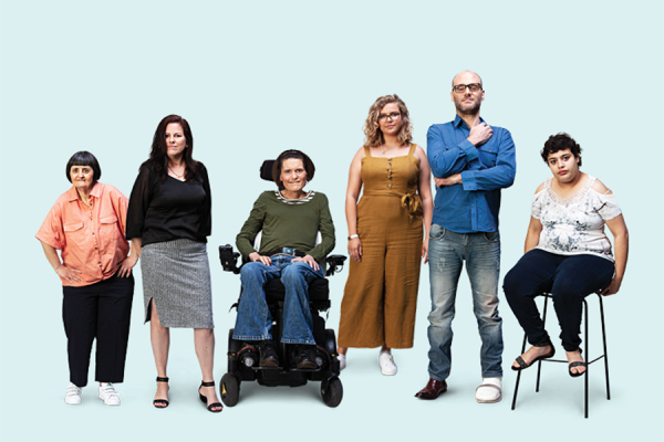 Group of people with a variety of disabilities