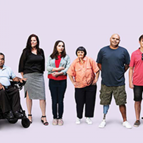 Group of people with a variety of disabilities.