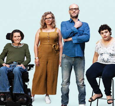 group of people with a variety of disabilities.